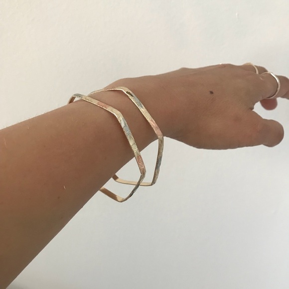 2Set Hexagon TriColor Bangle Cuff - Picture 5 of 6